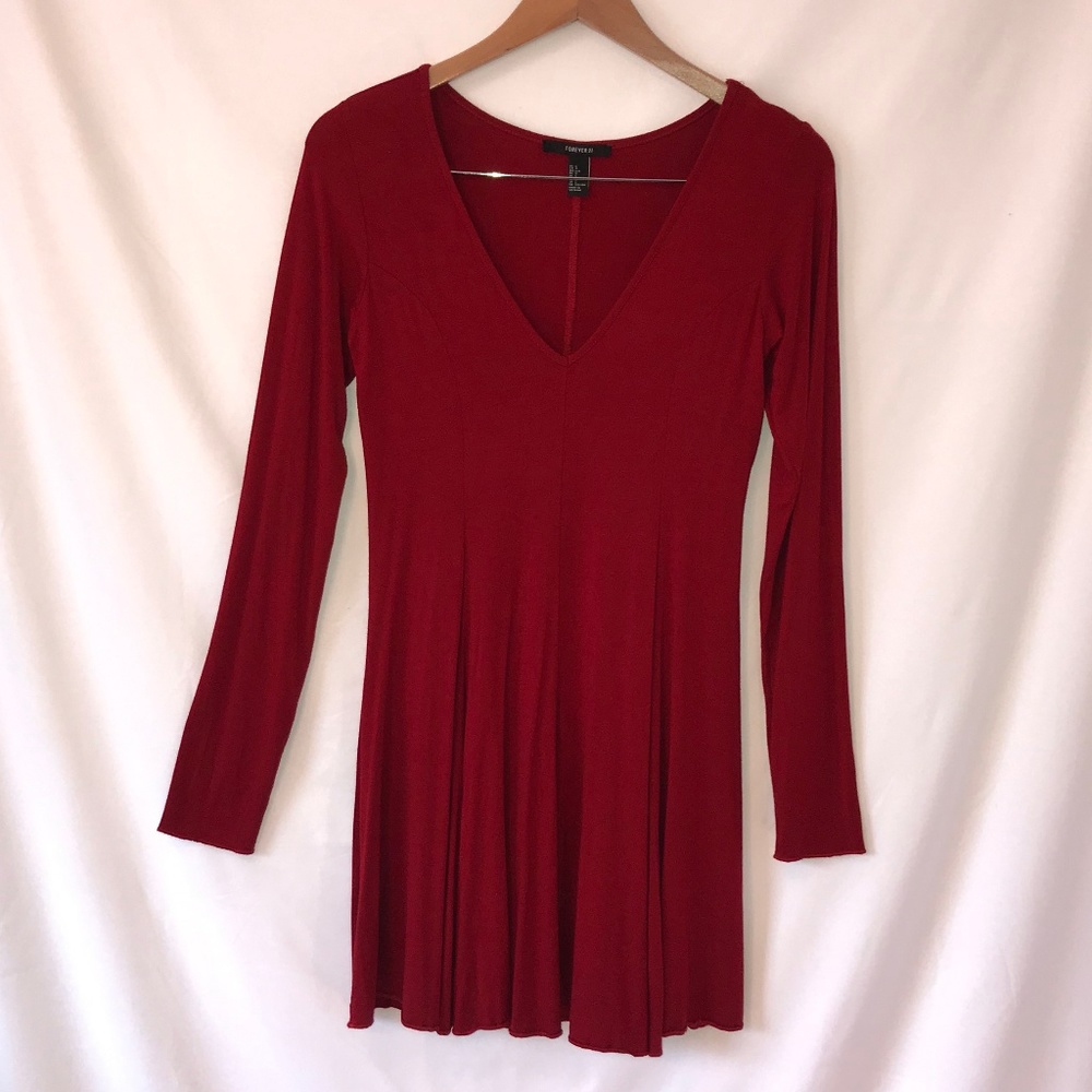 Forever 21 - V Neck Skater Dress - Size Large